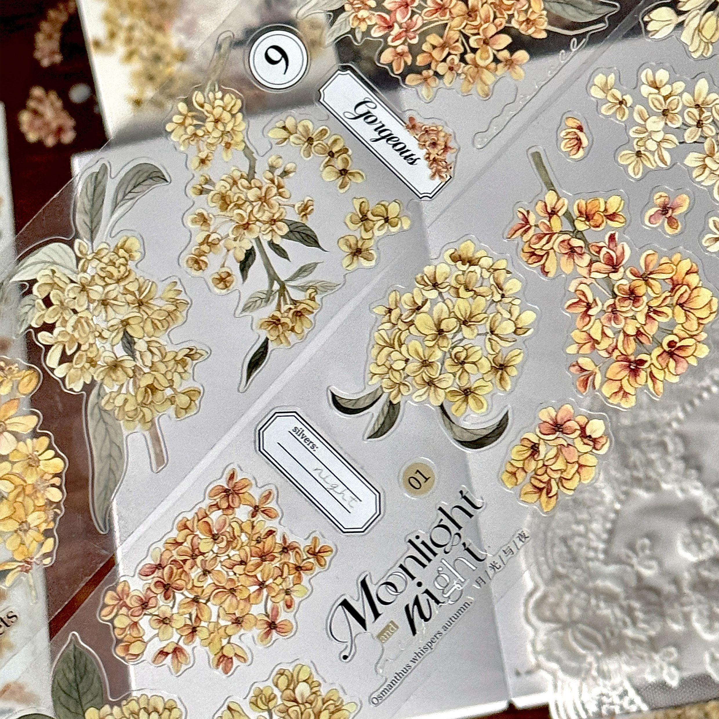 PET 테이프 - 60mm*6m 빈티지 꽃 오스만투스 향