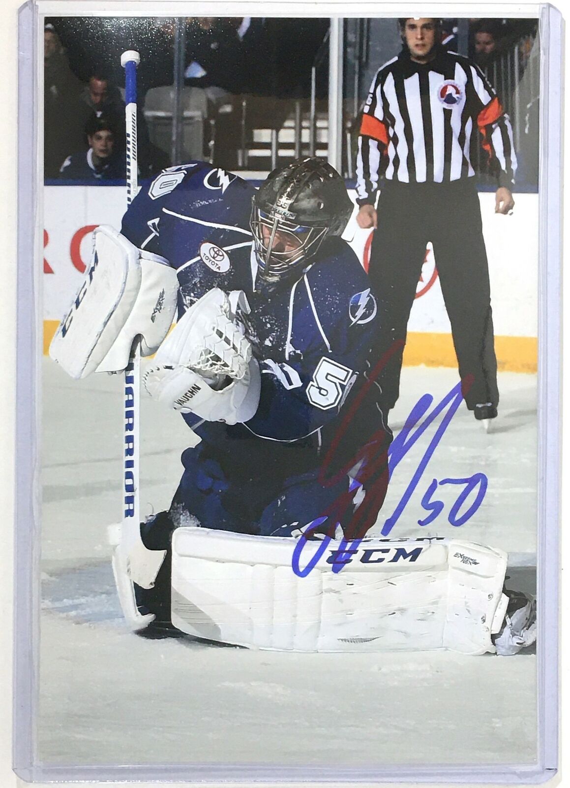 Kristers Gudlevskis Signed 4x6 Photo Poster painting Tampa Bay Lightning Auto Autograph