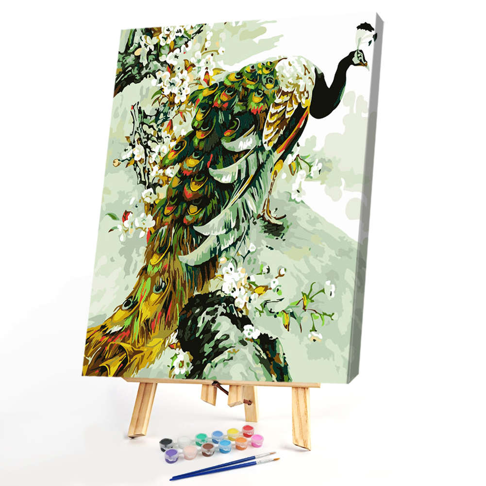 

40*50CM Paint By Numbers-Flowr Peafowl, 501 Original