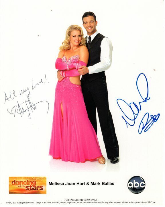 MELISSA JOAN HART and MARK BALLAS signed autograph DANCING WITH THE STARS Photo Poster painting