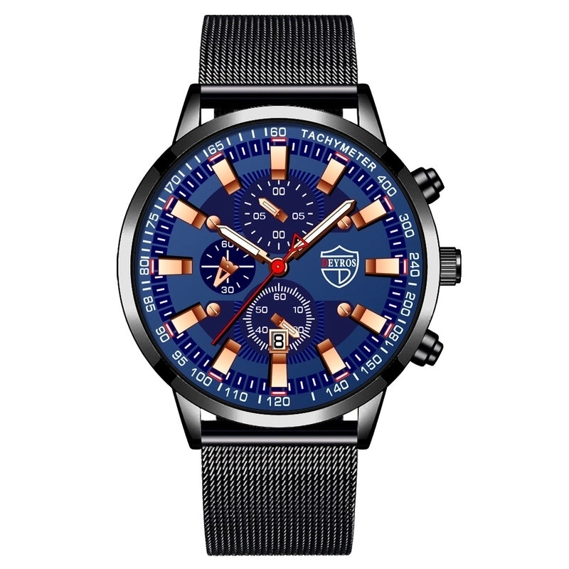 Retro Geometric Single Folding Buckle Quartz Men’s Watches