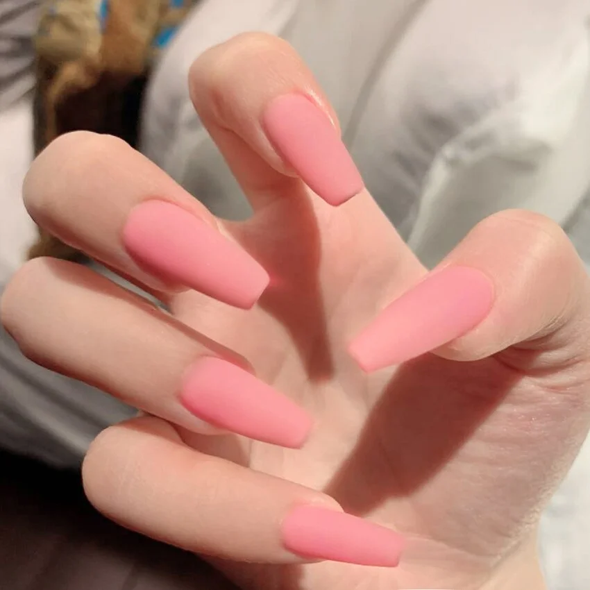 24Pcs ABS Matte Red Black White False nails with Nail extension Fingernails fake nail supplies for professionals nail salon-Nail Inspo