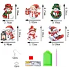 6 Pairs Double Sided Christmas Snowman Diamond Painting Earrings Jewelry