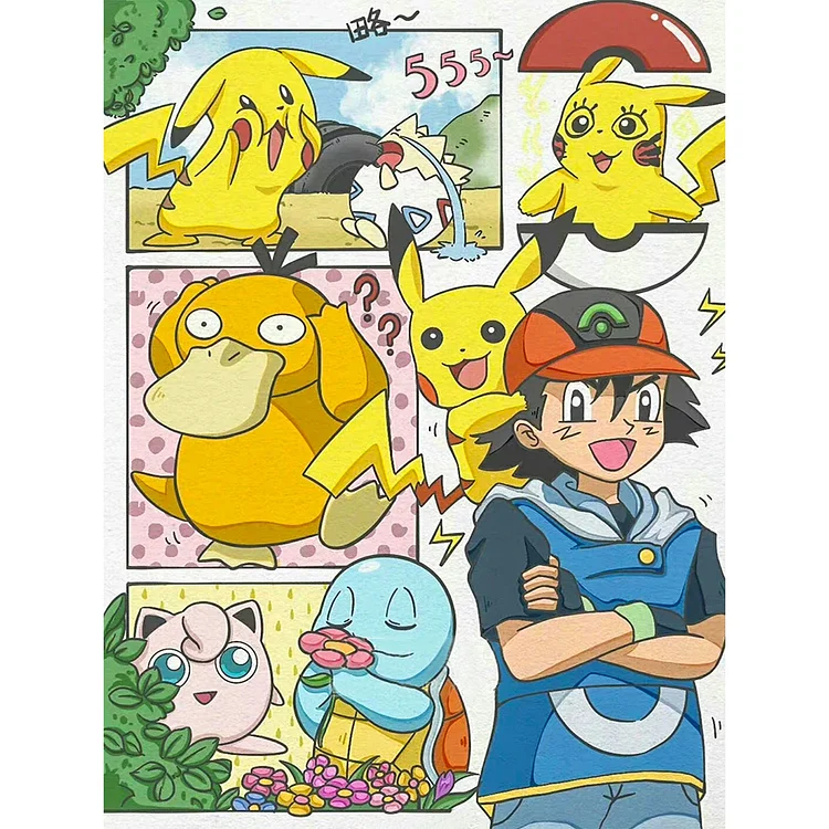 New Diamond Painting Pokemon Full Rhinestones Diamond Embroidery Pikachu  Cartoon Cross Stitch Kits Mosaic Art Picture Home Decor