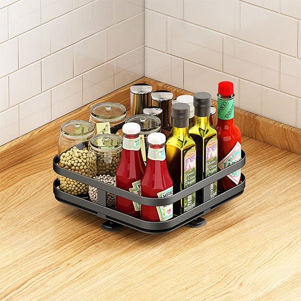 Multi-Layer Rotatable Kitchen Corner Seasoning Shelf