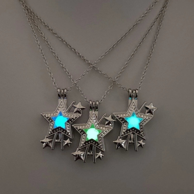 Luminous Hollow Diy Cage Christmas Tree Women’s Necklace
