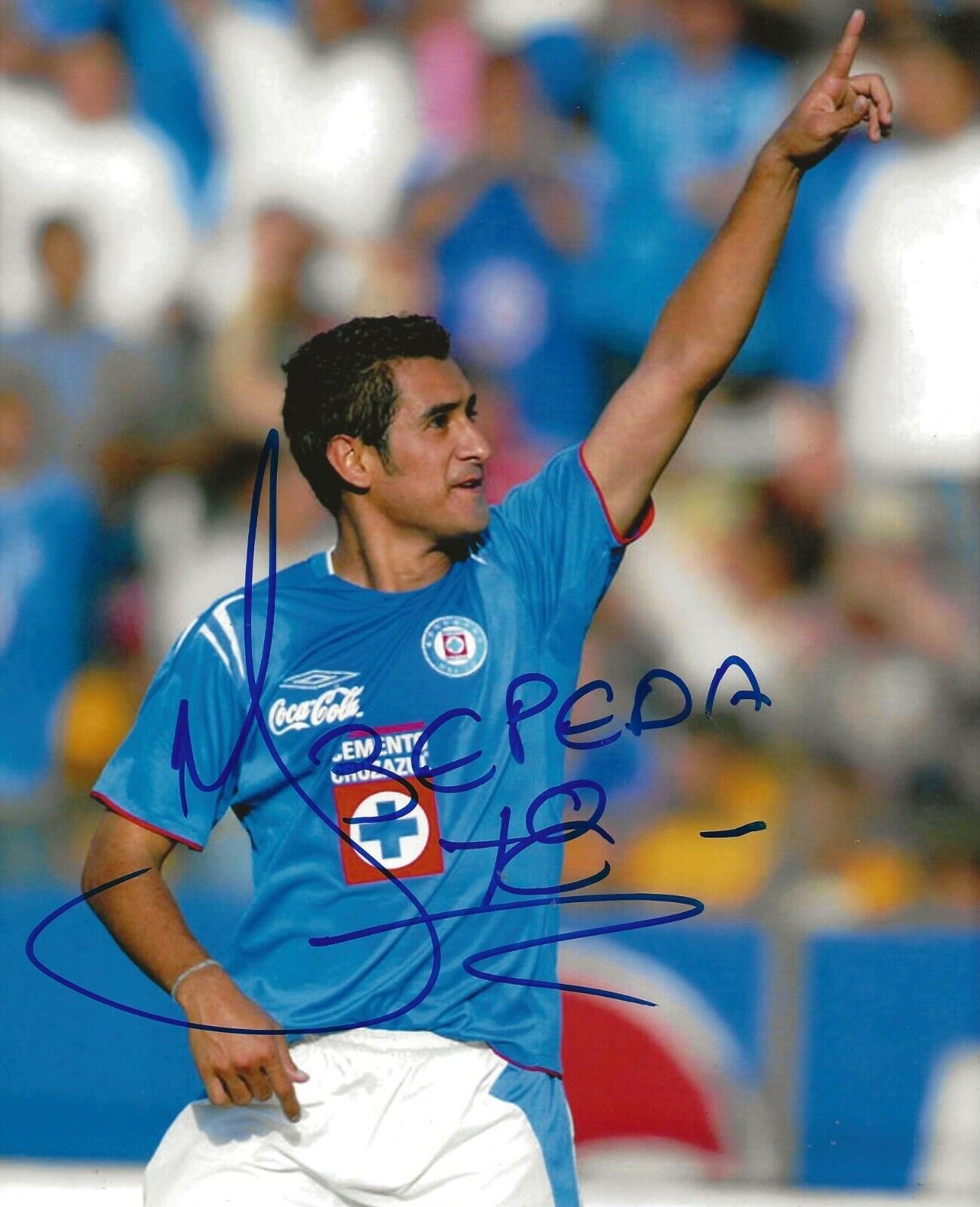 Miguel Zepeda Mexico signed Cruz Azul Soccer 8x10 Photo Poster painting autographed