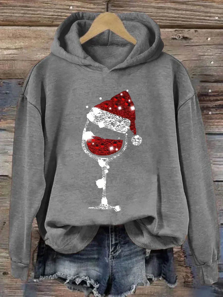 Christmas Wine Glasses Hoodie
