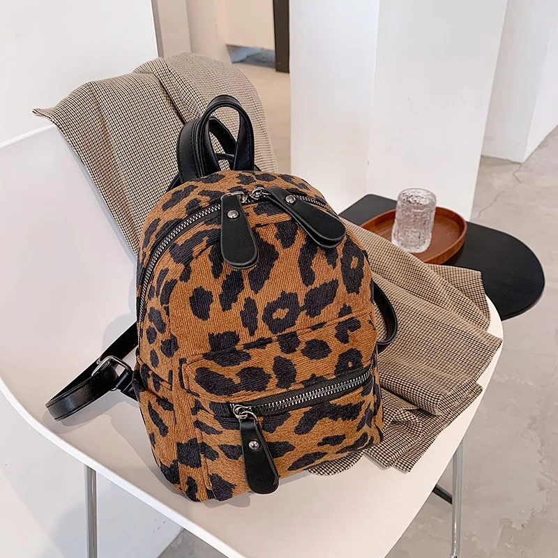 էѧӧܧ Leopard grain Backpacks For Women 2020 Fashion Female Small Backpack Lady Back Pack For School Teenagers Girls