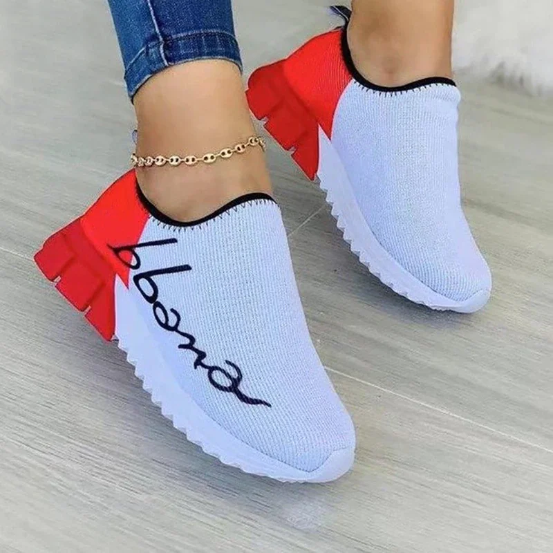 Yyvonne Sneakers for Women Comfortable Mesh Fashion Casual Shoes Slip On Platform Female Sport Flats Ladies Vulcanized Shoes Zapatos