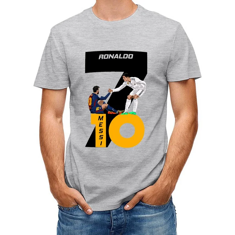Cristiano Ronaldo Inspired and Messi Inspired Short Sleeve Soccer Culture Tee