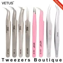 Khalesexx Lashes Makeup Professional Eyelash Tweezers 3D Volume Eyelash Extension Tweezer Fan Lash Eyebrow Tweezers VETUS Excellent Closure