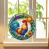 Diamond Painting Acrylic Stained Glass Rooster Hanging Pendant