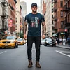 American 250th Flag Print T-Shirt For Men Patriotic Design With Bold Graphic And Comfort Fit by Inlyline