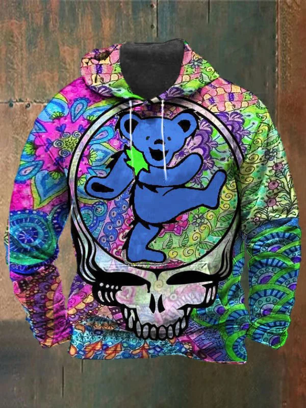 Unisex Skull Print Heavyweight Hoodies