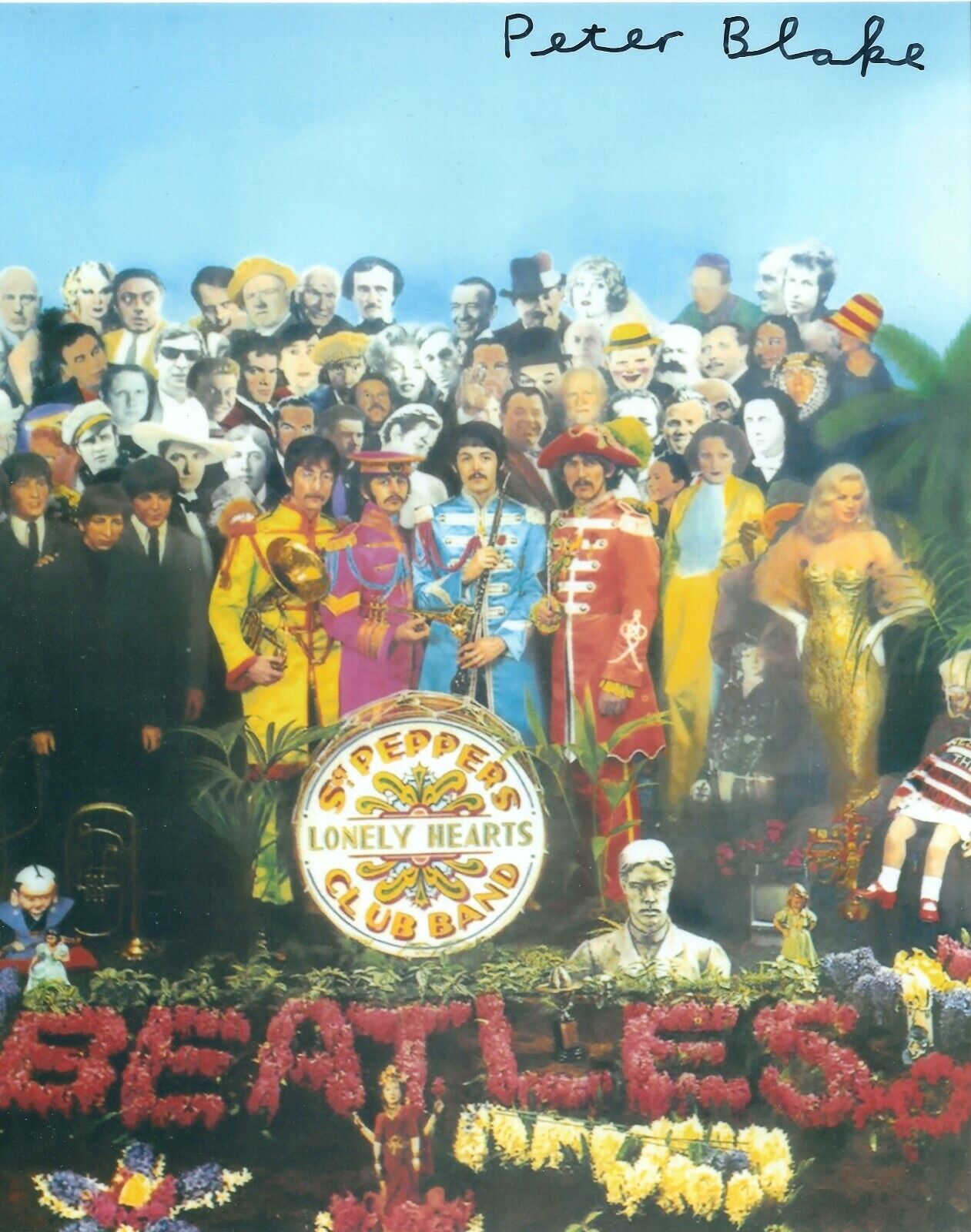 PETER BLAKE SIGNED 8x10 SGT PEPPER ALBUM COVER Photo Poster painting - UACC & AFTAL RD AUTOGRAPH