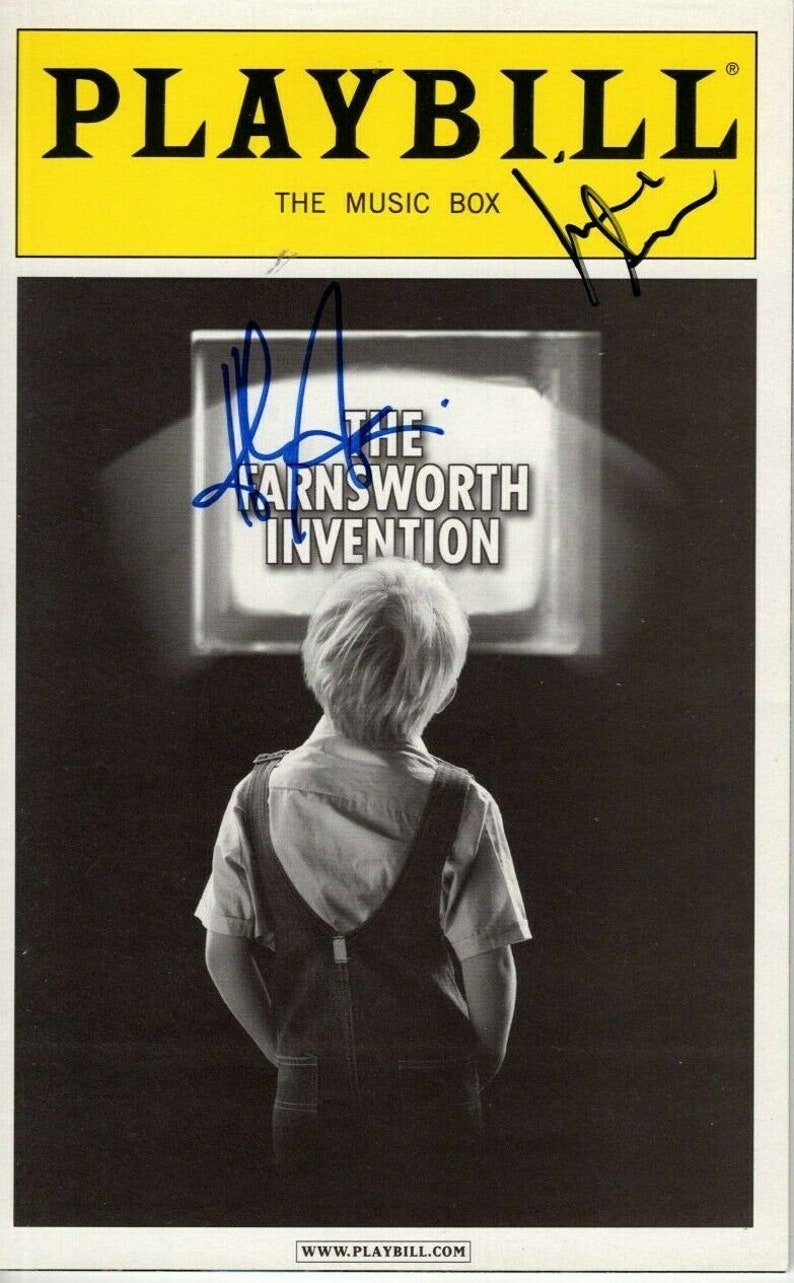 Hank azaria and jimmi simpson signed autograph the farnsworth invention playbill