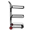 [US Local Warehouse] Rolling Horse Saddle Rack Cart with Storage Basket Saddle Pad Rack Stand 3 Tier Heavy Duty Horse Tack Organizer for Stable Storage Moving Transport Supplies