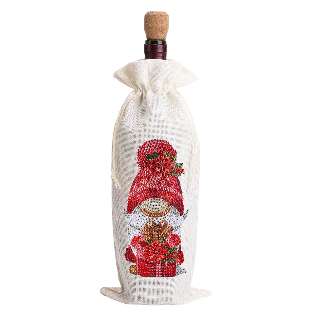 4pcs DIY Diamond Painting Wine Bag Rhinestones Liquor Bottle Cover (Butterfly)