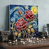 DIY Pearl Painting Red Roses for Home Decor with Frame(25x25cm)