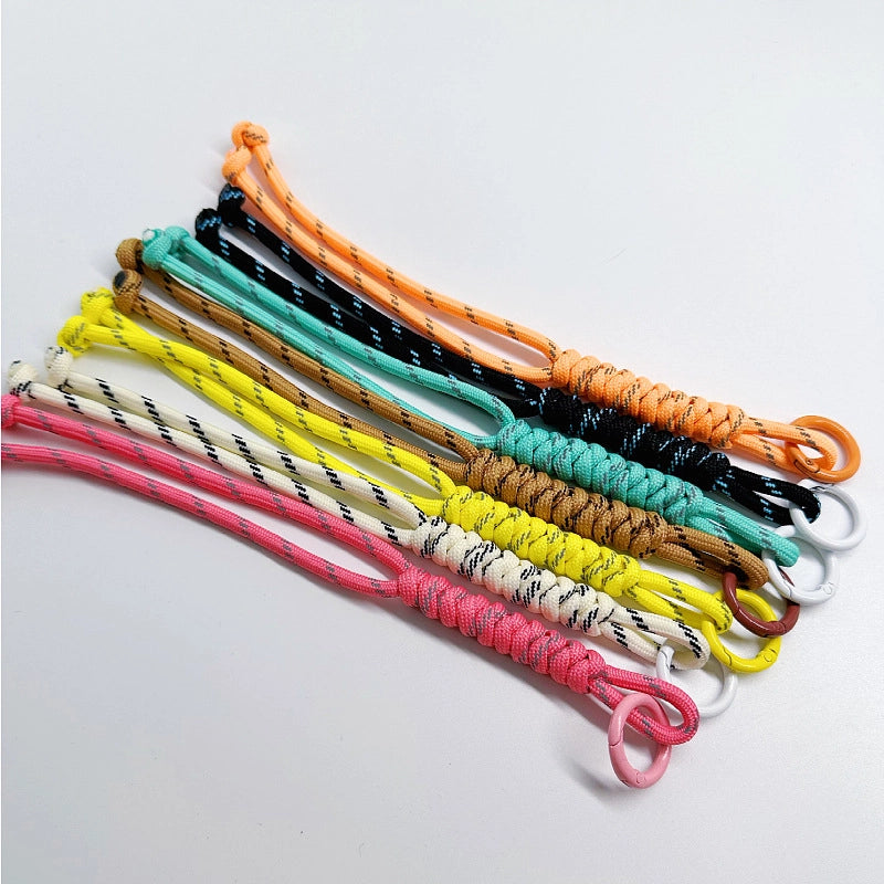 Miu’s Color Braided Rope Bag Hanging Mobile Phone Lanyard Bag Fashion Pendant Hand-Woven Key Ornament
