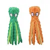 2Pcs Octopus Dog Toy No Stuffing Squeaky Plush Puzzle Toy Interactive Chew Toy
