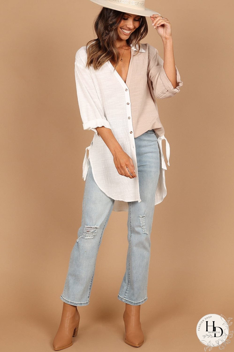 Stylish Linen and Cotton Blend Top