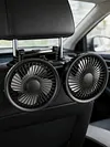 Rechargeable Dual Head Car Fan 3 Speeds 360 Degree Rotatable Vehicle Rear Headrest Fan for Universal Cars SUV Sedan Trucks