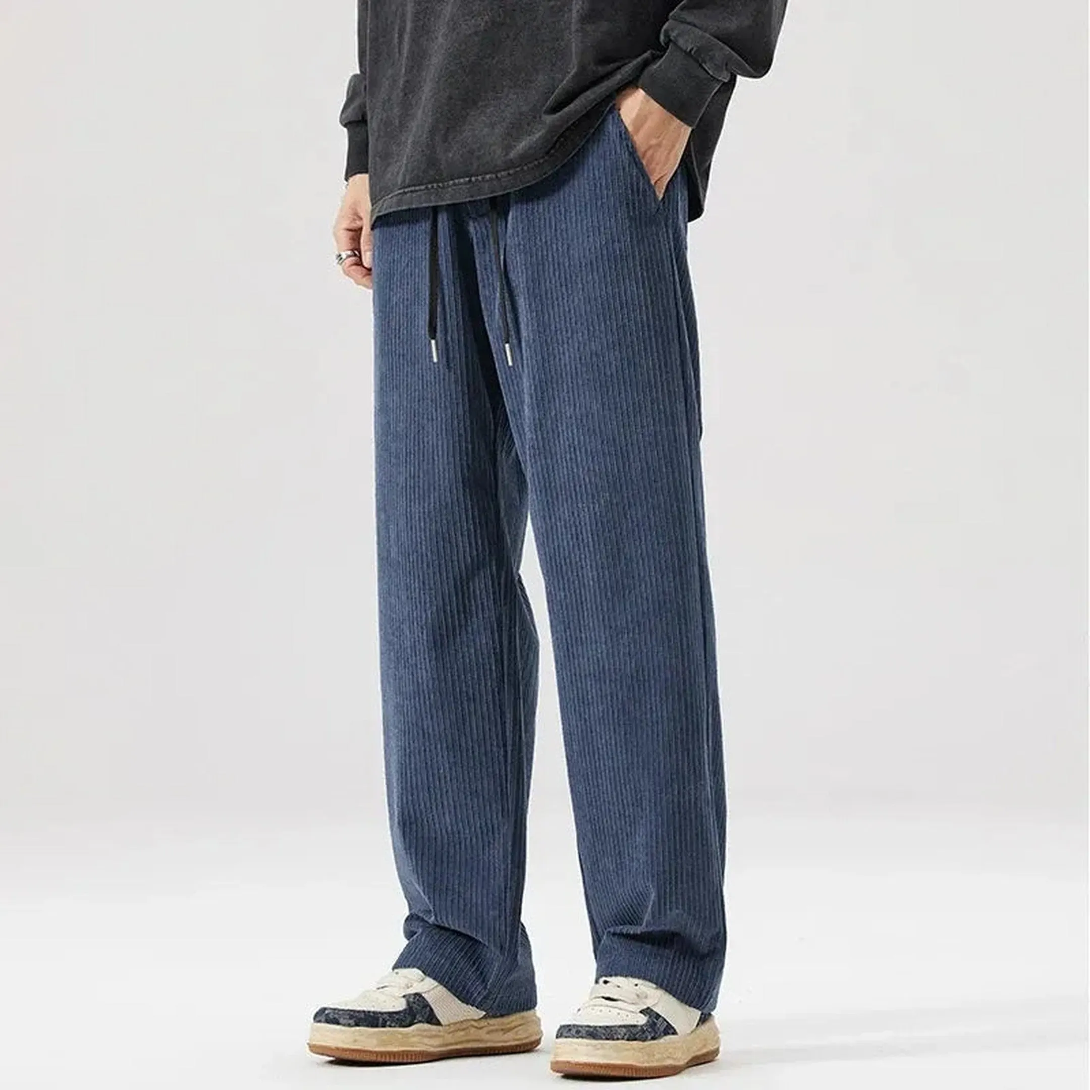 Men's Corduroy Lounge Trousers &ndash; Soft Relaxed Drawstring Comfort
