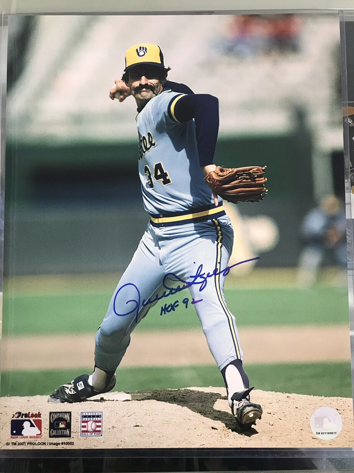 Rollie Fingers Signed 11x14 HOF MVP Brewers Padres Athletics A1 In Person