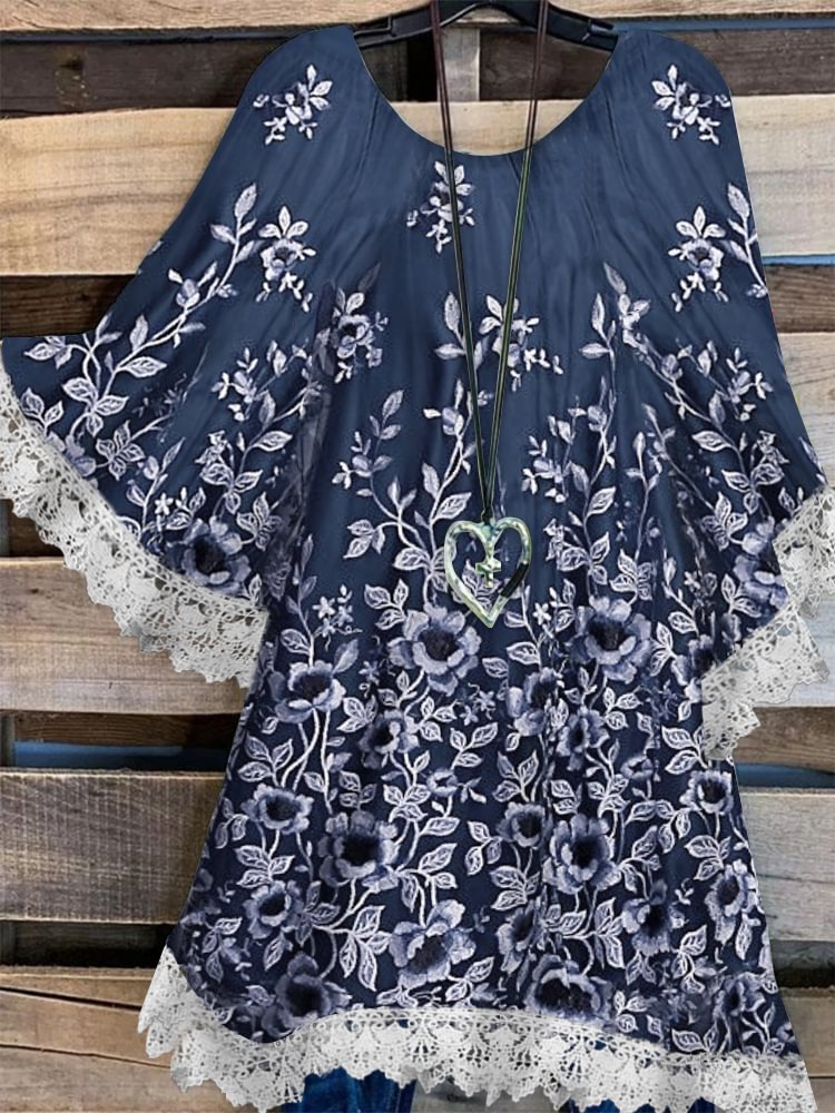 Printed Casual Loose Top P181436455