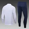 2023 France Half-Pull Training Suit White Football Shirt 1:1 Thai Quality Set