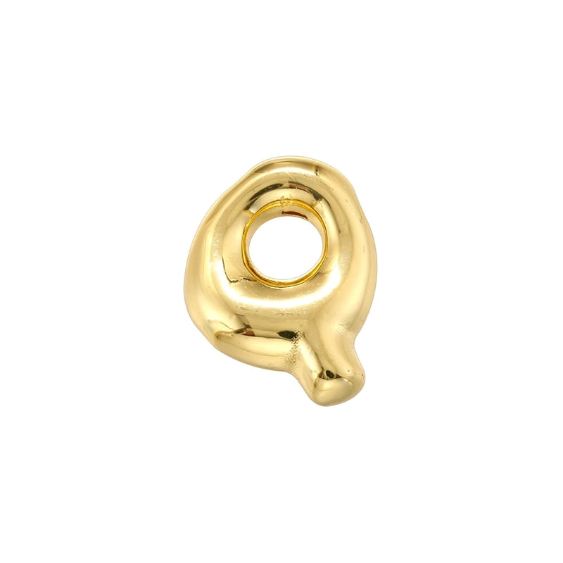 1 Piece 21mm Copper 18K Gold Plated Letter Beads
