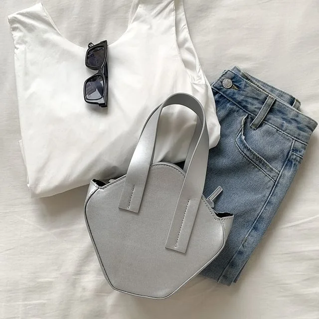 Plain Bag Top Faux Leather Crossbody Handle