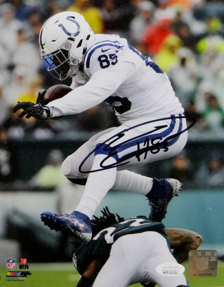 Eric Ebron Autographed Indy Colts 8x10 PF Photo Poster painting Hurdling Player- JSA W Auth *Blk