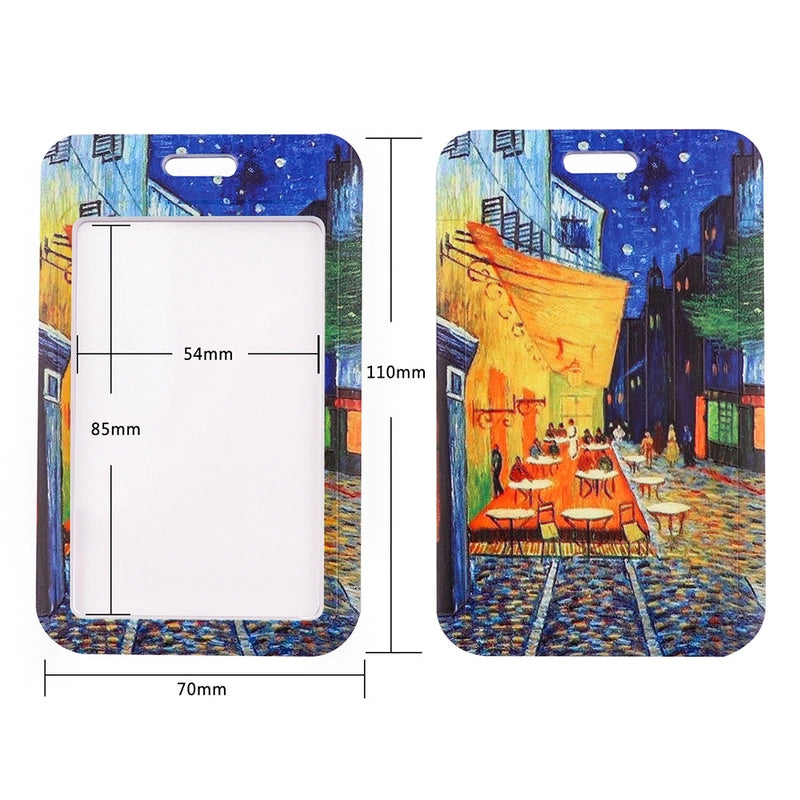 Art Style Van Gogh Lanyard Card Cover Student School Card Bus Pass Shuttle Card Access Control Card Double-sided Printed Mobile Phone Strap