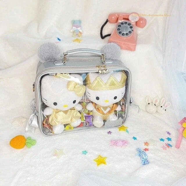 Cute Hamster Cat Ear Transparent JK Uniform Dolls Backpack SS0759