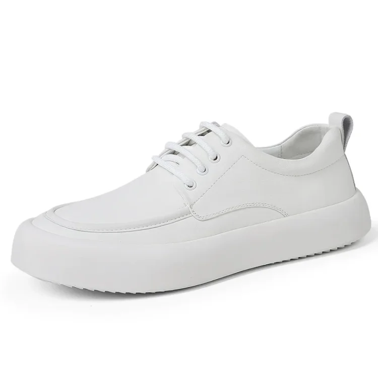 Gregorysupply Fashion Man Casual Shoes Classic Men Sneakers Lace-Up Leather Shoes Youth Teenage Soft-Soled Mens Leisure Walk Flats Skate Shoes