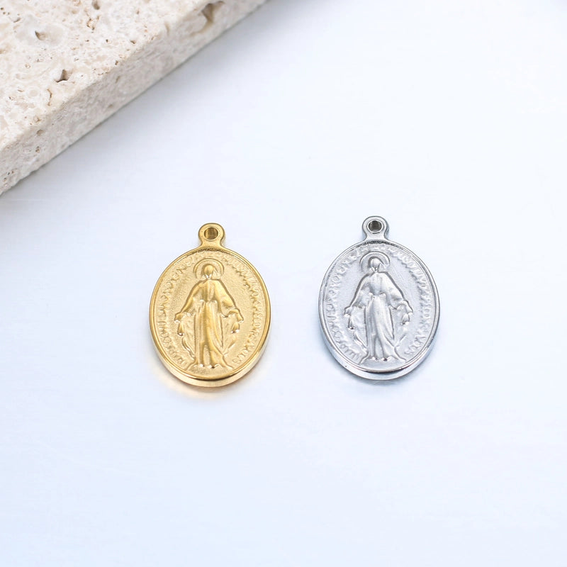 3 PCS/Package 304 Stainless Steel Portrait Virgin Mary Pendant Jewelry Accessories