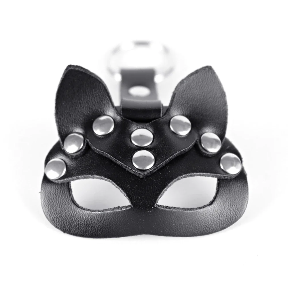 Billionm anime leather Black Red Keychain Mask Pendant Key Chain For Women Men Cosplay  Leather Gift anime accessories Adult Decoration