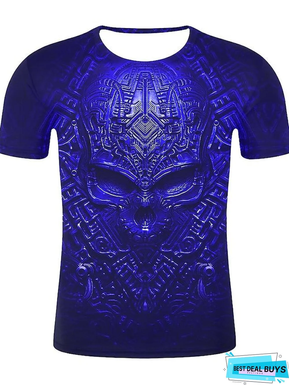 Men's T-Shirt Graphic 3D Skull Plus Size Print Short Sleeve Daily Tops Streetwear Exaggerated Round Neck