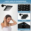 [US Local Warehouse] Mixer Shower W/ 12in Ceiling Mount 6in Wall Mount Showers Head Ceiling Mounted Shower System Combo Set Push Button Diverter with 2 in 1 Handheld for Bathroom and Hotel