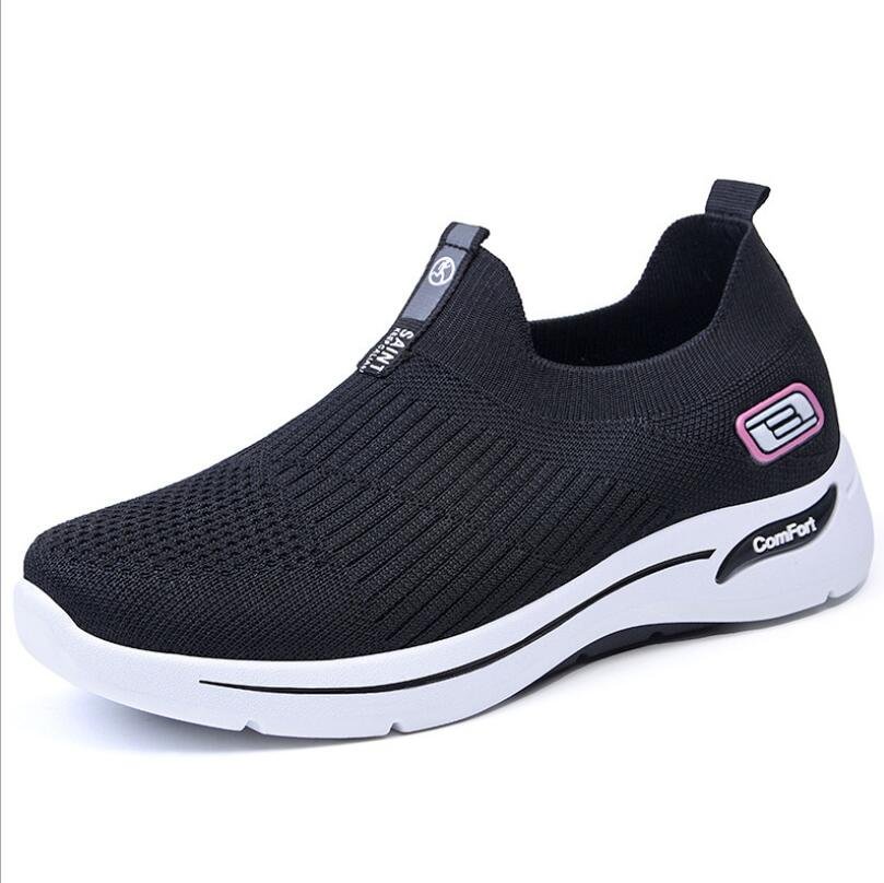 Women Summer Casual Outdoor Mesh Sneakers Women's Soft Bottom Sport Shoes Female Vintage Slip on Breathable Flats Zapatos Mujer