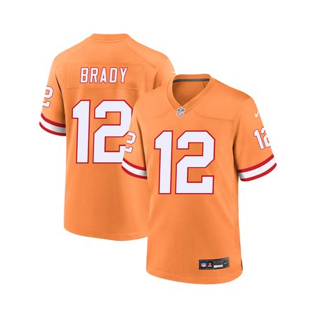 Men's '76 Tampa Bay Buccaneers #12 Tom Brady  Orange Player Game Jersey