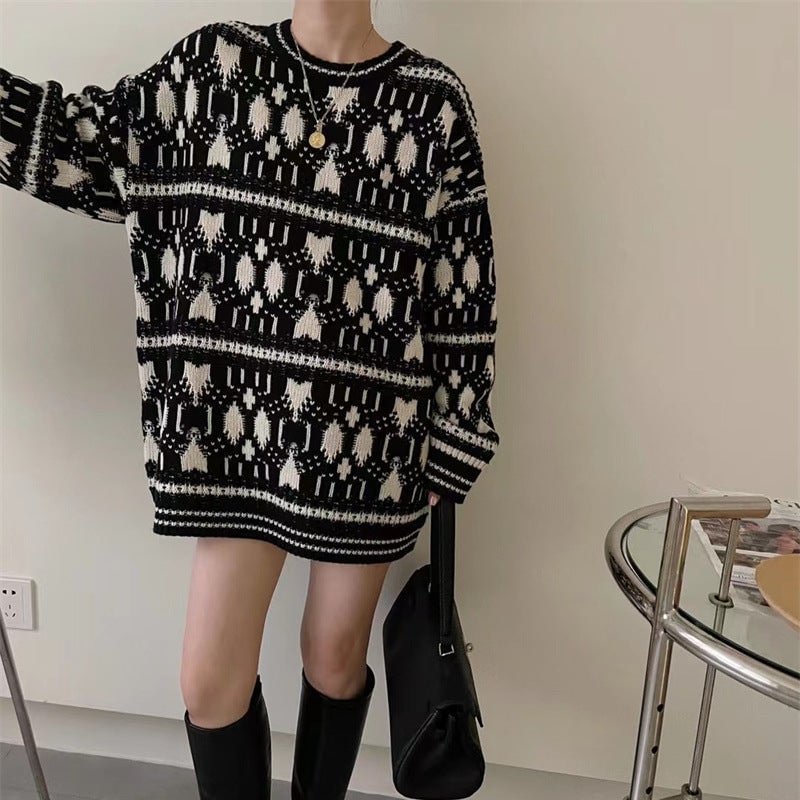 Lazy Wind Loose Retro Sweater Girl | EGEMISS