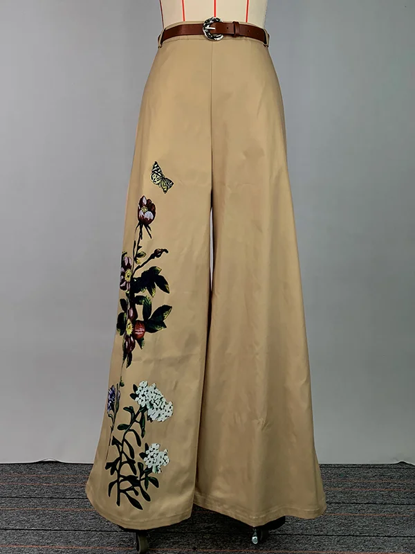 Fashion High-waisted Pocket Decorated Trousers main image 1
