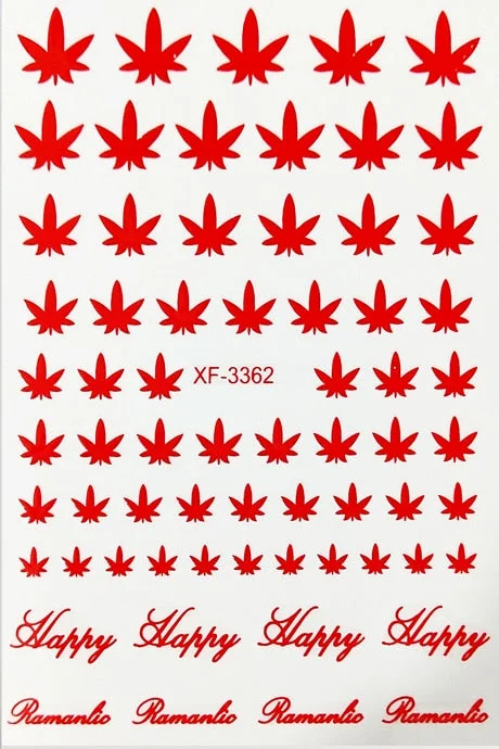 Canada DIY Nail Art Manicure 3D Self Adhesive Nail Stickers Pot Weed Leaf Nails Decal on Nails Salon Decoration Acrylic Designs