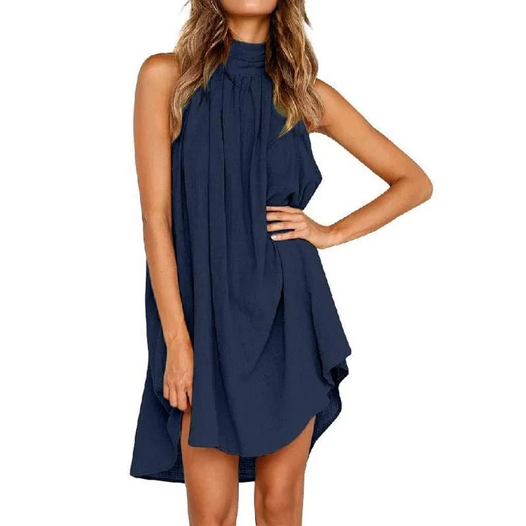 Sweet Crinkle Sleeveless Mini Dress