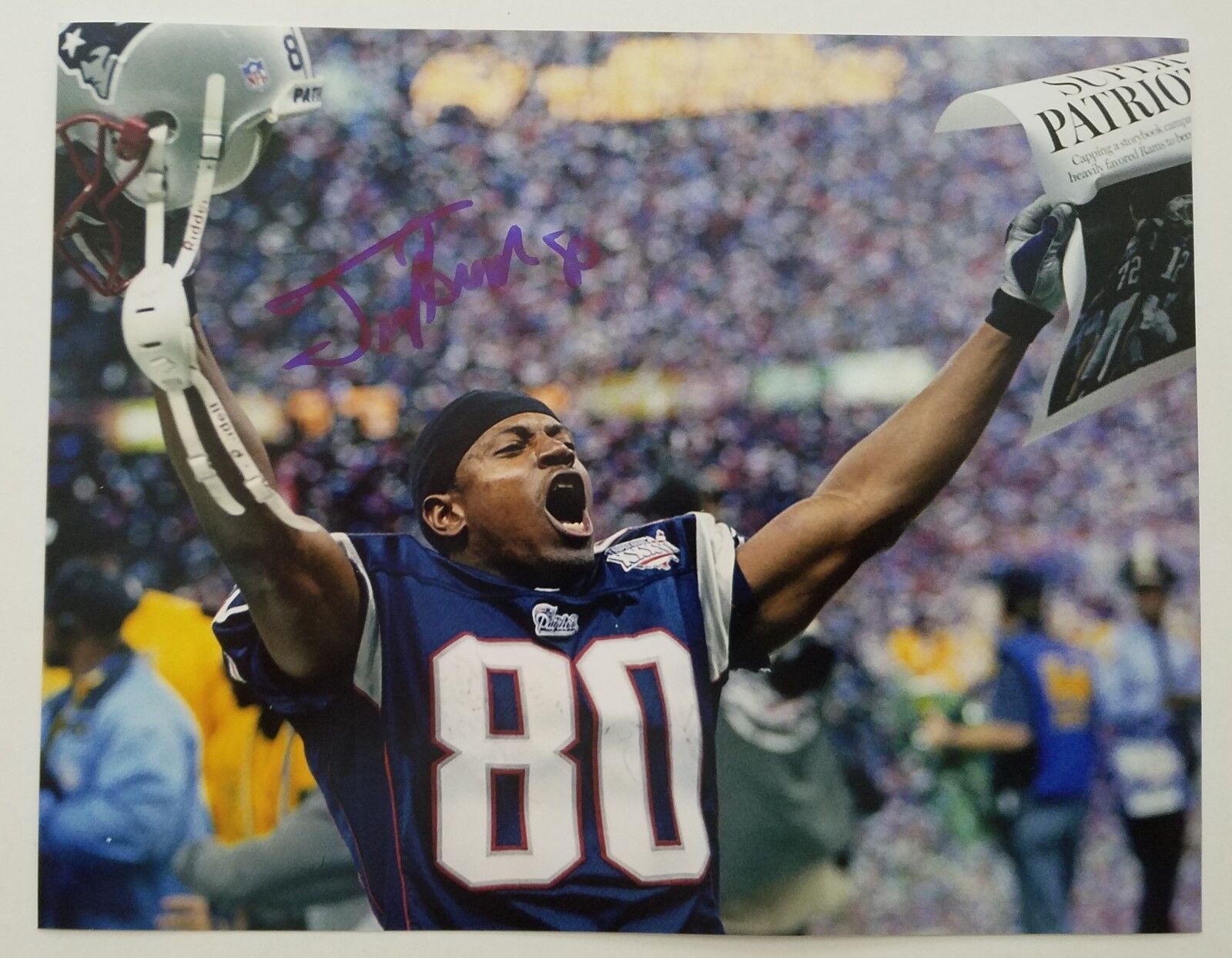 Troy Brown Signed New England Patriots 8x10 Photo Poster painting 3x Super Bowl Champion RAD