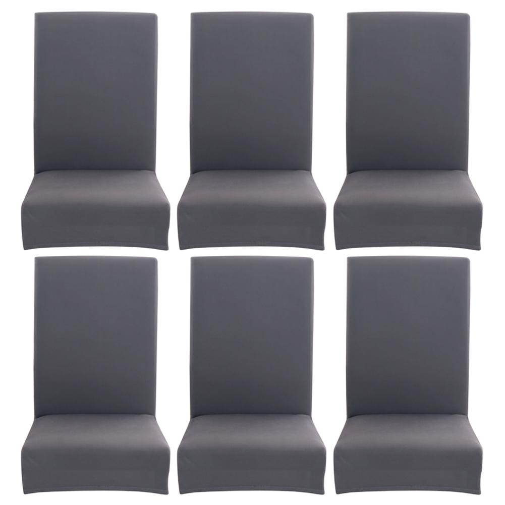

Simple Pure Color Elastic Thin Stretch Seat Case Slipcover Chair Cover(6pcs, 501 Original